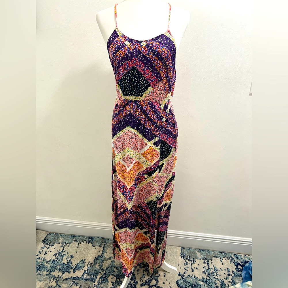 DIVIDED (H&M) Block Floral Print Maxi Dress SIZE 6 EUC